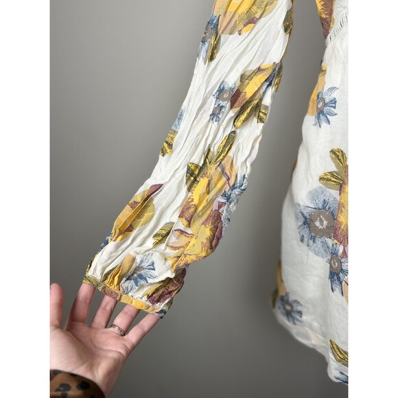 Free People Strawberry Fields Tunic Mini Dress Size xSmall Ivory boho festival - Picture 12 of 16